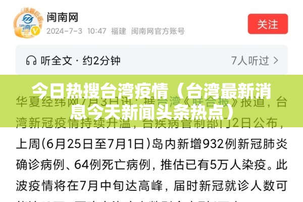今日热搜台湾疫情（台湾最新消息今天新闻头条热点）