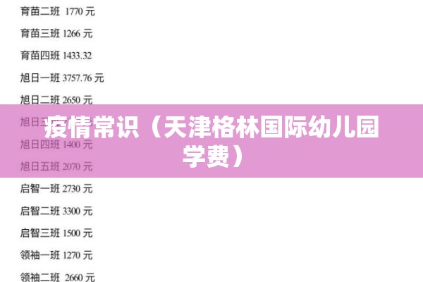 疫情常识（天津格林国际幼儿园学费）