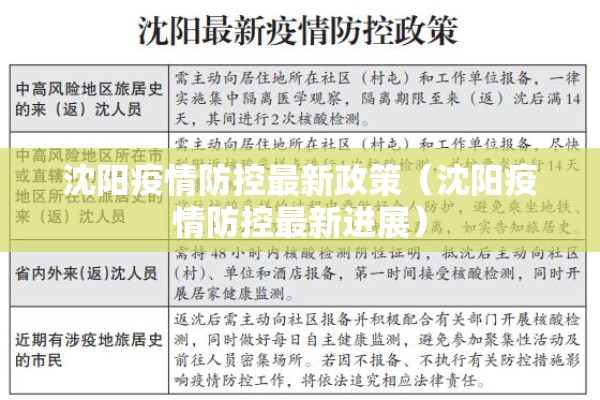 沈阳疫情防控最新政策（沈阳疫情防控最新进展）