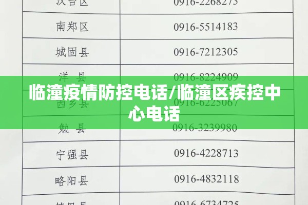 临潼疫情防控电话/临潼区疾控中心电话 临潼疫情防控电话/临潼区疾控中心电话