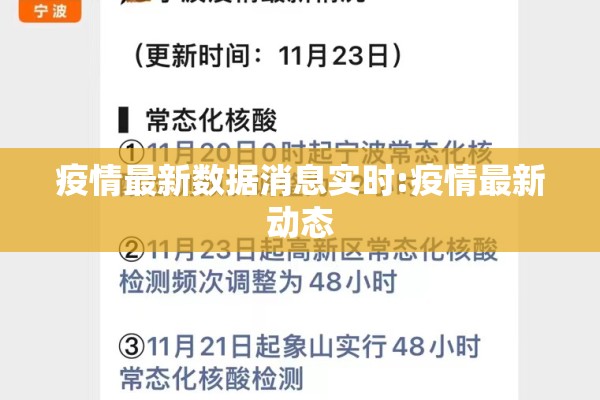 疫情最新数据消息实时:疫情最新动态