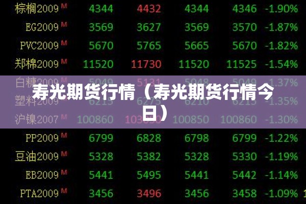 寿光期货行情（寿光期货行情今日）