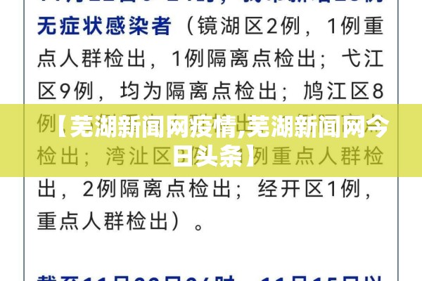 【芜湖新闻网疫情,芜湖新闻网今日头条】