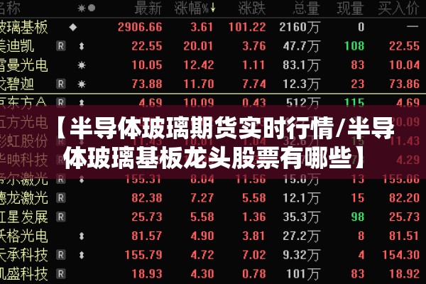 【半导体玻璃期货实时行情/半导体玻璃基板龙头股票有哪些】 【半导体玻璃期货实时行情/半导体玻璃基板龙头股票有哪些】
