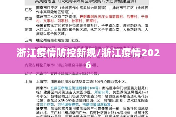 浙江疫情防控新规/浙江疫情2026 浙江疫情防控新规/浙江疫情2026