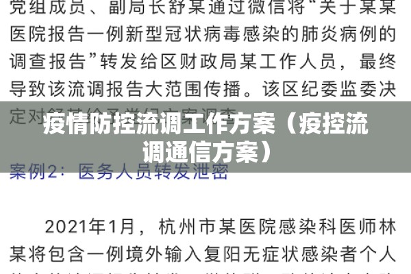 疫情防控流调工作方案(疫控流调通信方案) 疫情防控流调工作方案(疫控流调通信方案)