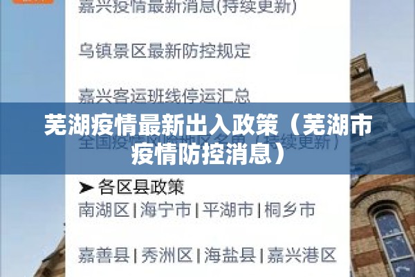 芜湖疫情最新出入政策（芜湖市疫情防控消息）