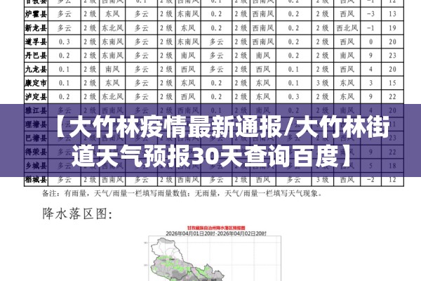 【大竹林疫情最新通报/大竹林街道天气预报30天查询百度】