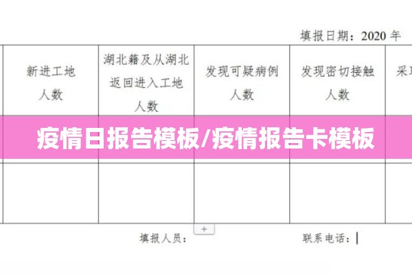 疫情日报告模板/疫情报告卡模板