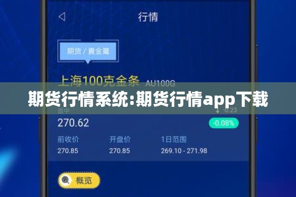 期货行情系统:期货行情app下载