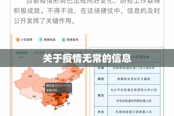 关于疫情无常的信息