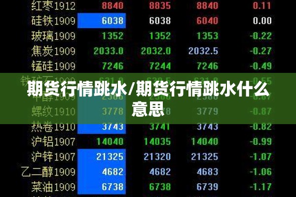 期货行情跳水/期货行情跳水什么意思