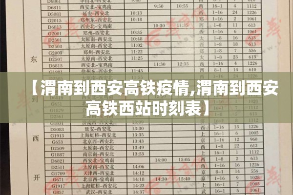 【渭南到西安高铁疫情,渭南到西安高铁西站时刻表】