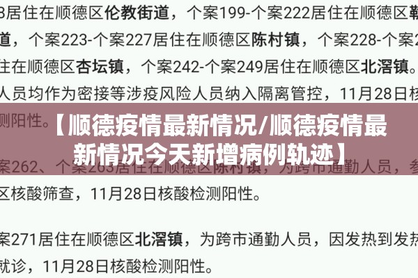【顺德疫情最新情况/顺德疫情最新情况今天新增病例轨迹】 【顺德疫情最新情况/顺德疫情最新情况今天新增病例轨迹】