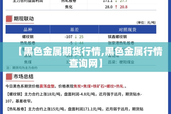 【黑色金属期货行情,黑色金属行情查询网】
