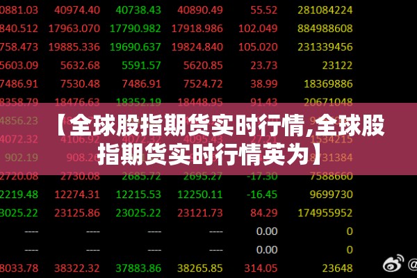 【全球股指期货实时行情,全球股指期货实时行情英为】 【全球股指期货实时行情,全球股指期货实时行情英为】
