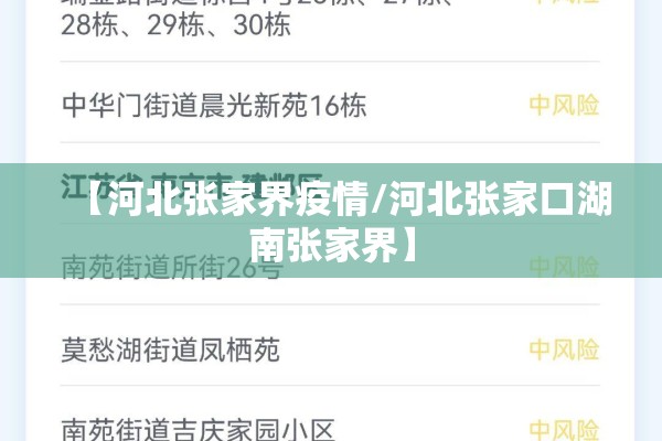 【河北张家界疫情/河北张家口湖南张家界】 【河北张家界疫情/河北张家口湖南张家界】