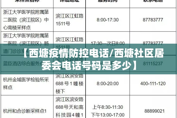 【西塘疫情防控电话/西塘社区居委会电话号码是多少】 【西塘疫情防控电话/西塘社区居委会电话号码是多少】
