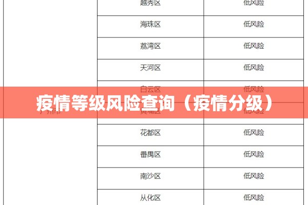 疫情等级风险查询（疫情分级）