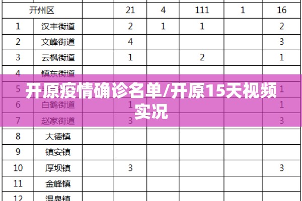 开原疫情确诊名单/开原15天视频实况