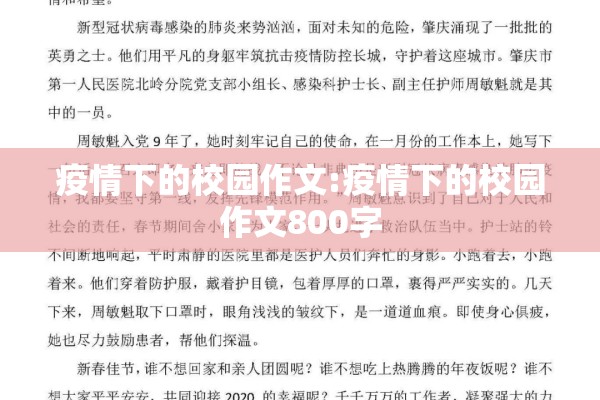 疫情下的校园作文:疫情下的校园作文800字
