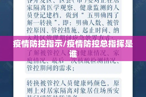 疫情防控指示/疫情防控总指挥是谁