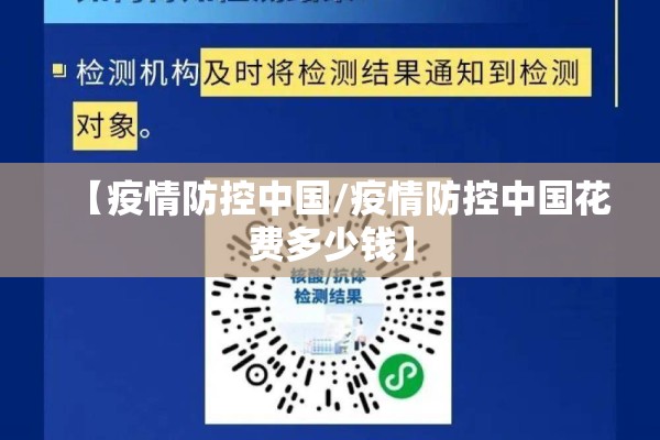 【疫情防控中国/疫情防控中国花费多少钱】