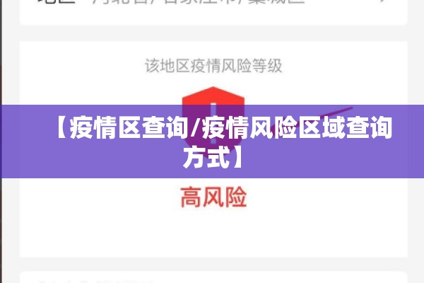 【疫情区查询/疫情风险区域查询方式】 【疫情区查询/疫情风险区域查询方式】