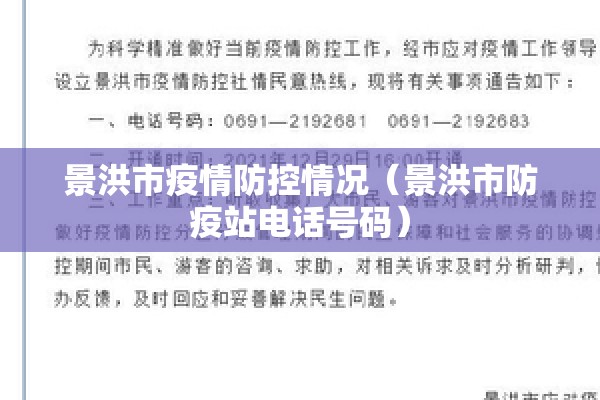 景洪市疫情防控情况（景洪市防疫站电话号码）
