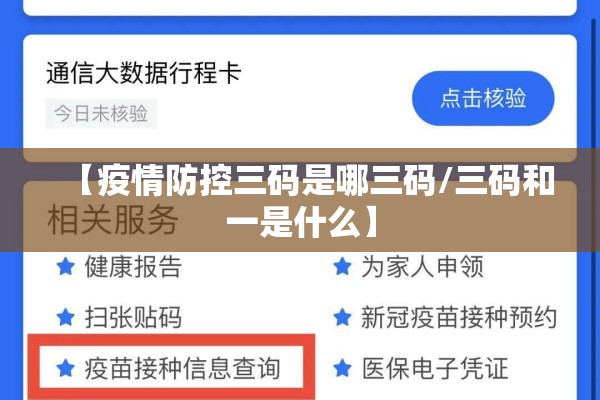【疫情防控三码是哪三码/三码和一是什么】 【疫情防控三码是哪三码/三码和一是什么】