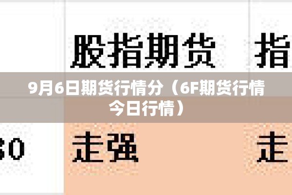 9月6日期货行情分(6F期货行情今日行情) 9月6日期货行情分(6F期货行情今日行情)