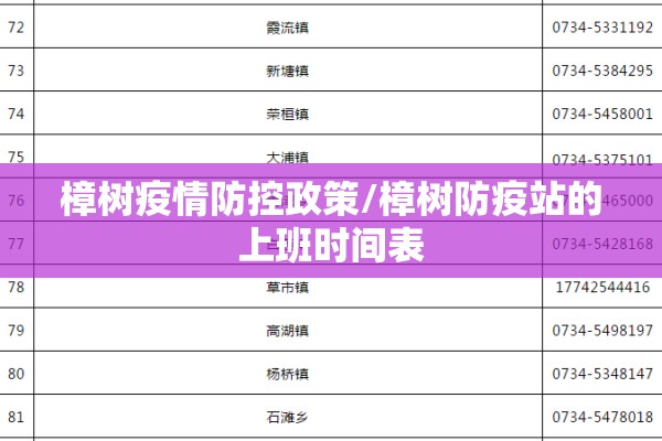 樟树疫情防控政策/樟树防疫站的上班时间表