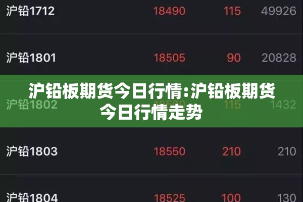 沪铅板期货今日行情:沪铅板期货今日行情走势